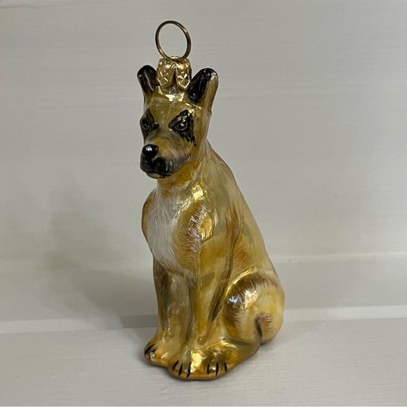 Joy of the World Other - Christmas Ornament Fawn Great Dane Sitting Dog Pet Glass Christmas Ornament